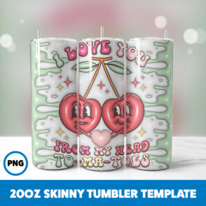 3D Inflated Valentine 258 20oz Skinny Tumbler Sublimation Design