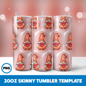 3D Inflated Valentine 28 20oz Skinny Tumbler Sublimation Design