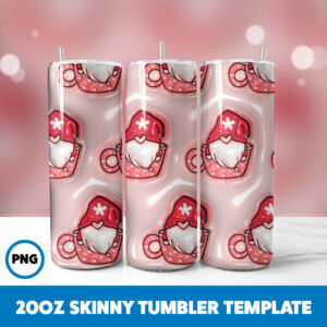 3D Inflated Valentine 44 20oz Skinny Tumbler Sublimation Design