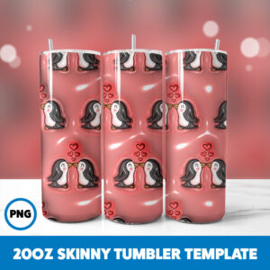 3D Inflated Valentine 71 20oz Skinny Tumbler Sublimation Design