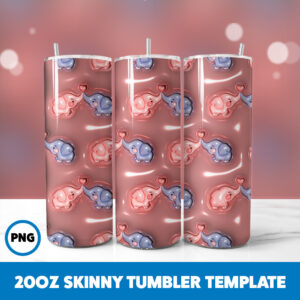 3D Inflated Valentine 83 20oz Skinny Tumbler Sublimation Design