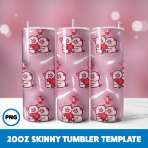 3D Inflated Valentine 86 20oz Skinny Tumbler Sublimation Design