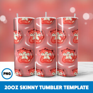 3D Inflated Valentine 97 20oz Skinny Tumbler Sublimation Design
