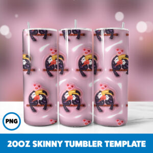 3D Inflated Valentine 99 20oz Skinny Tumbler Sublimation Design