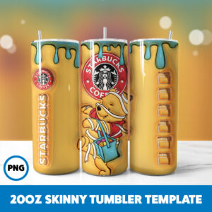 3D Inflated Winnie The Pooh 1 20oz Skinny Tumbler Sublimation Design