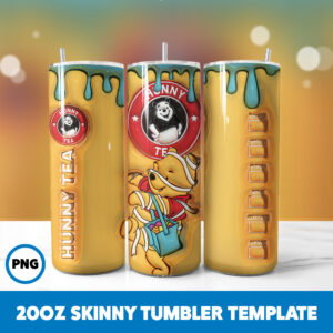 3D Inflated Winnie The Pooh 16 20oz Skinny Tumbler Sublimation Design