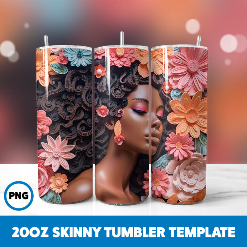 African American Black Girls 10 20oz Skinny Tumbler Sublimation Design