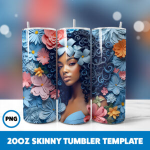 African American Black Girls 11 20oz Skinny Tumbler Sublimation Design