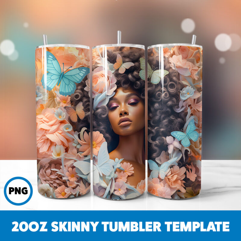 African American Black Girls 23 20oz Skinny Tumbler Sublimation Design