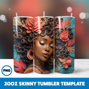 African American Black Girls 26 20oz Skinny Tumbler Sublimation Design