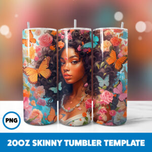 African American Black Girls 27 20oz Skinny Tumbler Sublimation Design