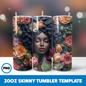 African American Black Girls 30 20oz Skinny Tumbler Sublimation Design