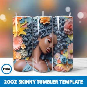 African American Black Girls 31 20oz Skinny Tumbler Sublimation Design