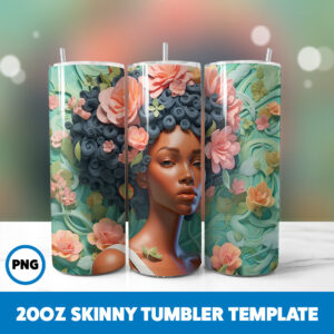 African American Black Girls 40 20oz Skinny Tumbler Sublimation Design