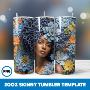 African American Black Girls 41 20oz Skinny Tumbler Sublimation Design