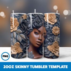 African American Black Girls 44 20oz Skinny Tumbler Sublimation Design