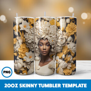 African American Black Girls 46 20oz Skinny Tumbler Sublimation Design