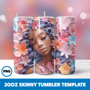 African American Black Girls 48 20oz Skinny Tumbler Sublimation Design