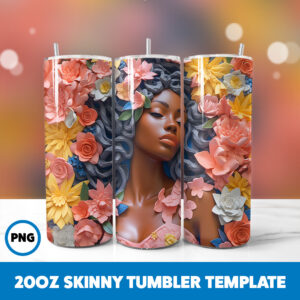 African American Black Girls 51 20oz Skinny Tumbler Sublimation Design
