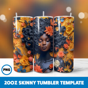 African American Black Girls 6 20oz Skinny Tumbler Sublimation Design