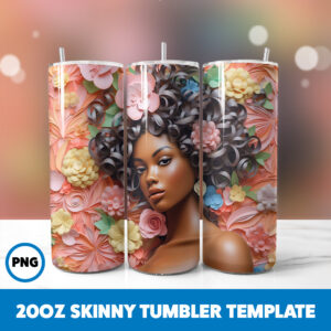 African American Black Girls 7 20oz Skinny Tumbler Sublimation Design