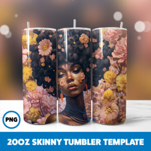 African American Black Girls 8 20oz Skinny Tumbler Sublimation Design