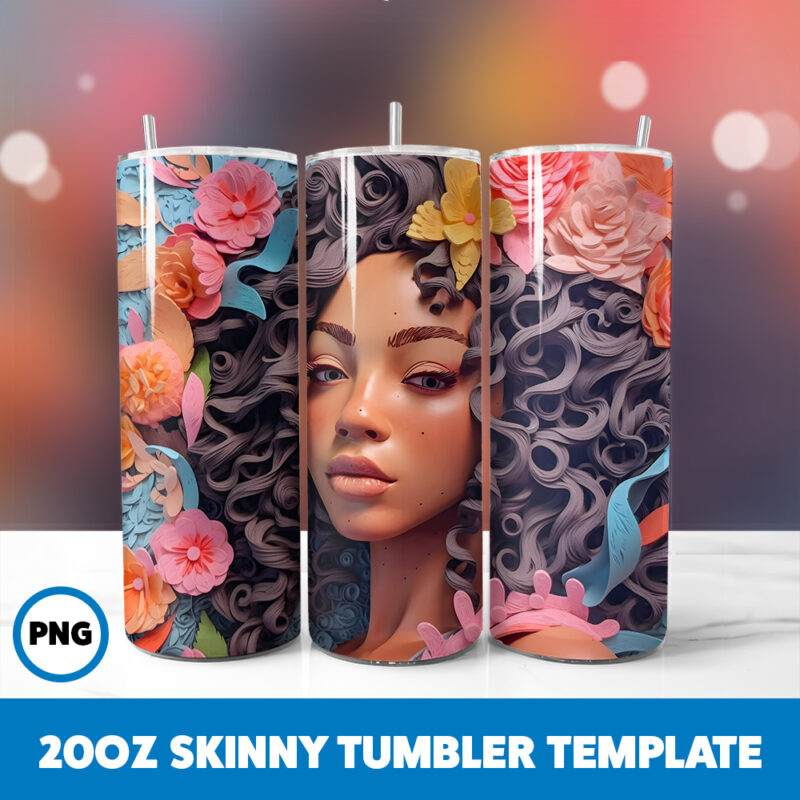 African American Black Girls 9 20oz Skinny Tumbler Sublimation Design