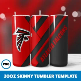 Atlanta Falcons 8 20oz Skinny Tumbler Png Digital Download