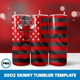 Chicago Bulls Basketball Team 7 20oz Skinny Tumbler Png Digital Download