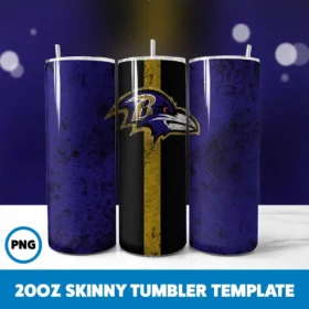 Football Ravens Grunge 20oz Skinny Tumbler Png Digital Download