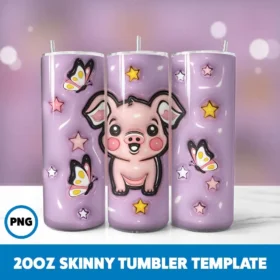 Inflated Animals 13 20oz Skinny Tumbler Sublimation Design