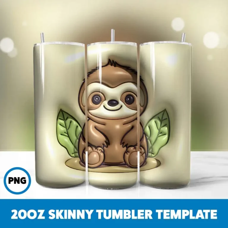 Inflated Animals 8 20oz Skinny Tumbler Sublimation Design