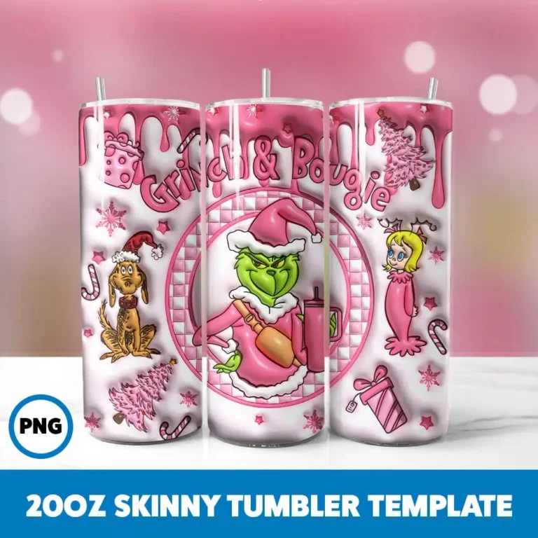 Inflated Grinchmas 78 20oz Skinny Tumbler Sublimation Design