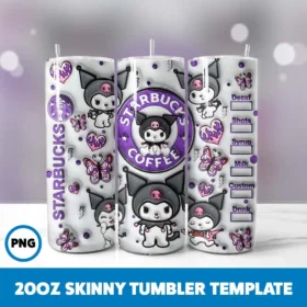 Inflated Hello Kitty 11 20oz Skinny Tumbler Sublimation Design