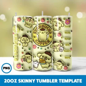 Inflated Hello Kitty 4 20oz Skinny Tumbler Sublimation Design