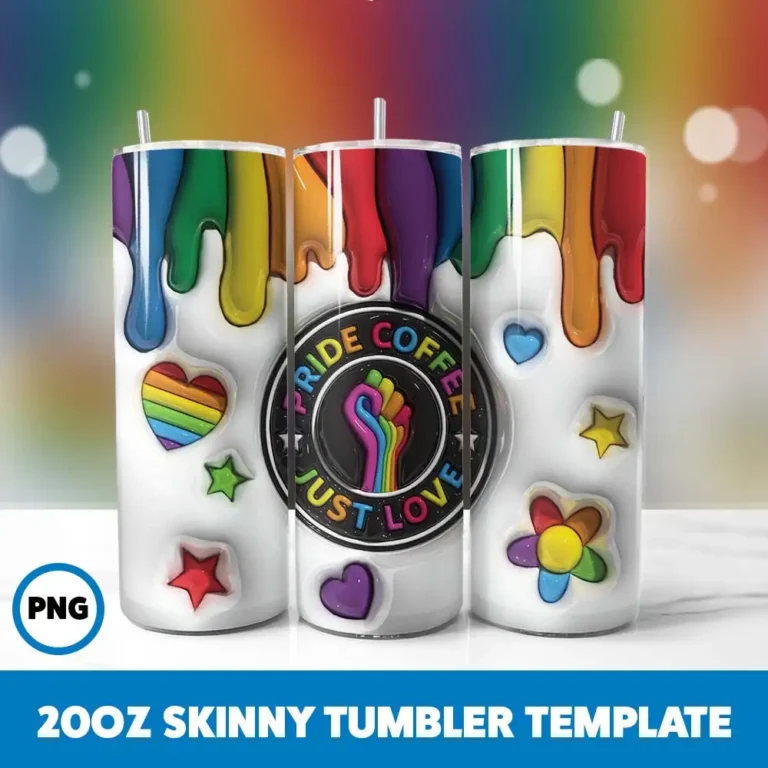 Inflated Pride 5 20oz Skinny Tumbler Sublimation Design