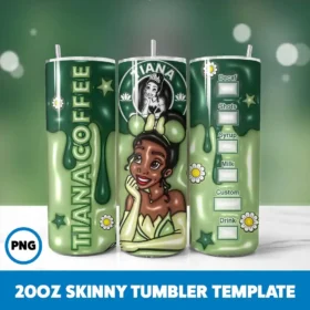 Inflated Starbucks 204 20oz Skinny Tumbler Sublimation Design