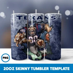 Mascot Houston Texans Tumbler Wrap 20oz Tumbler Wrap Instant Download