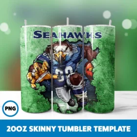 Mascot Seattle Seahawks Grungre Tumbler Wrap 20oz Tumbler Wrap