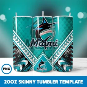 Miami Marlins 20oz Tumbler Wrap 20oz Tumbler Wrap Png Digital Download