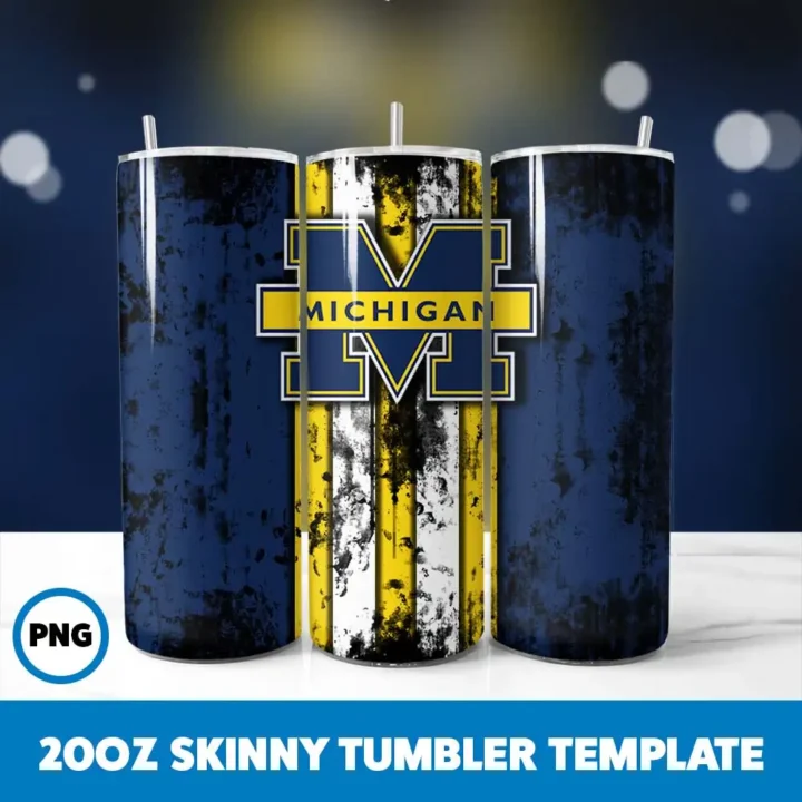 Michigan State Grunge Tumbler Wrap 20oz Skinny Tumbler Straight