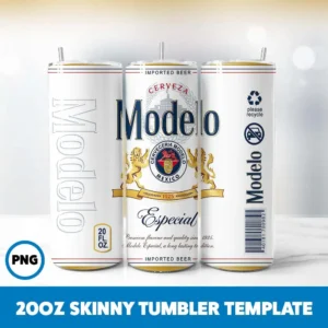 Modelo Beer Tumbler Wrap 20oz Skinny Tumbler Straight Taper