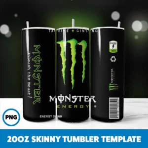 Monster Energy Tumbler Wrap 20oz Skinny Tumbler Digital Download