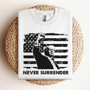 Trump Never Surrender USA Flag SVG Donald Trump Fist SVG PNG Design