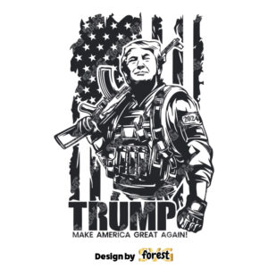 Trump Soldier American Distressed Flag SVG Trump 2024 Make America Great Again SVG