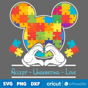 Accept Understand Love Autism Svg Puzzle Piece Svg 2Nd April Svg Digital Download Design