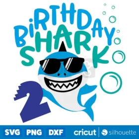 Birthday Shark Two Svg Boys Second Birthday T Shirt Svg Digital Download Design