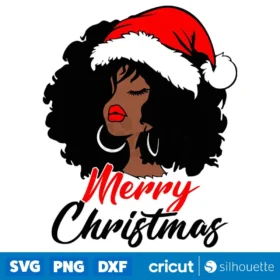 Black Girl Merry Christmas Svg Digital Download Design