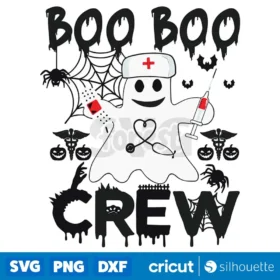 Boo Boo Crew Ghost Nurse Costume Girls Funny Halloween Svg Digital Download Svg