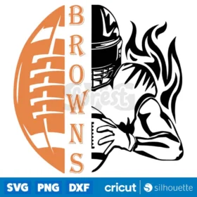 Browns Half Football Half Player Svg Cleveland Browns Svg Digital Download Design